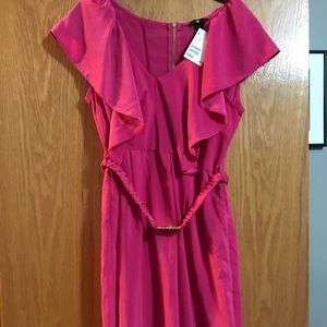 LAST WEEK AVAILABLE- H&M Hot Pink Dress with Belt